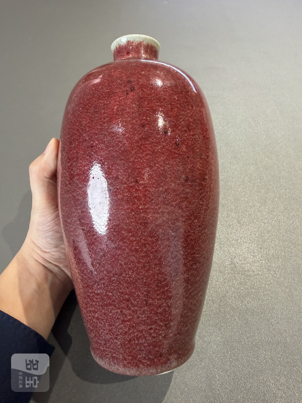 清康熙 郎窑红釉梅瓶（带老盒） - 图7